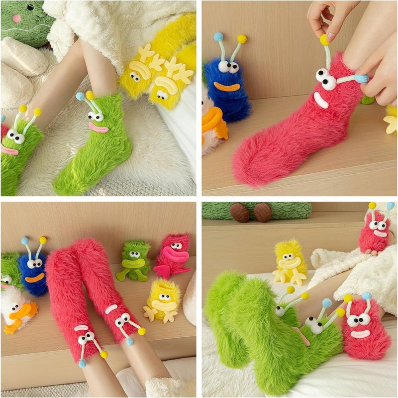 TFTSR Crazy Funny Fuzzy Silly Socks for Kids Women,Girls Fluffy Slipper Novelty Fun Socks,Boy Men Cute Cozy Soft Animal Sock - Image 3